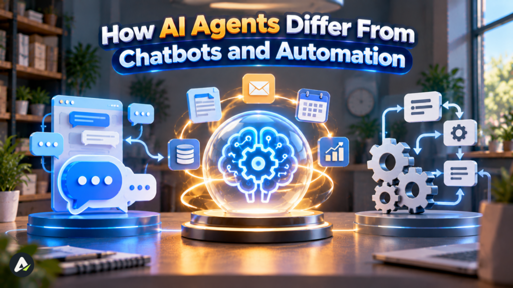 How AI Agents Differ From Chatbots and Automation